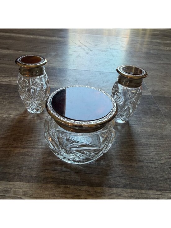 Ralph Lauren Other - Vintage Ralph Lauren Crystal Vanity Jar & Bottles Set With Ornate